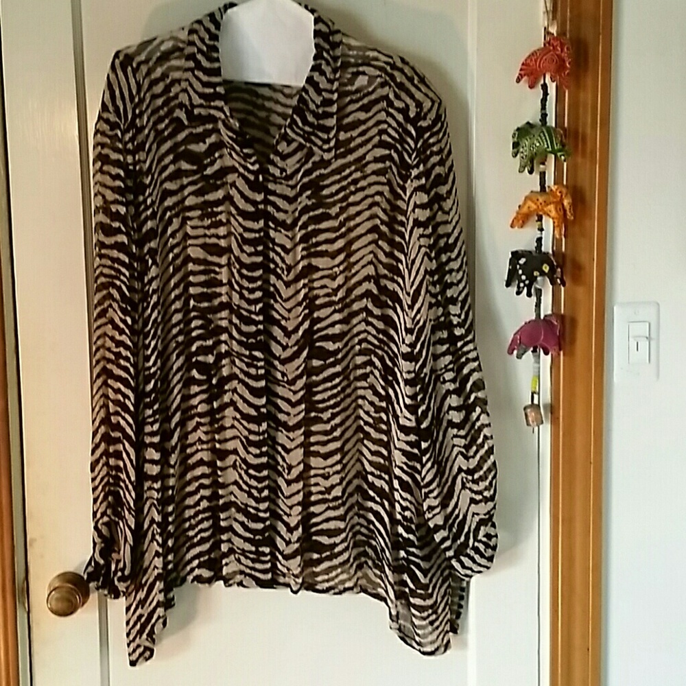 Sheer zebra blouse