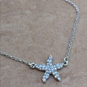 Silver Tone Crystal Starfish Anklet Ankle Bracelet