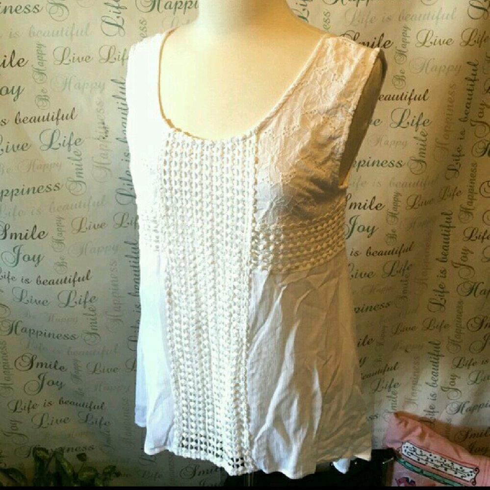 White Cotton Crochet Top