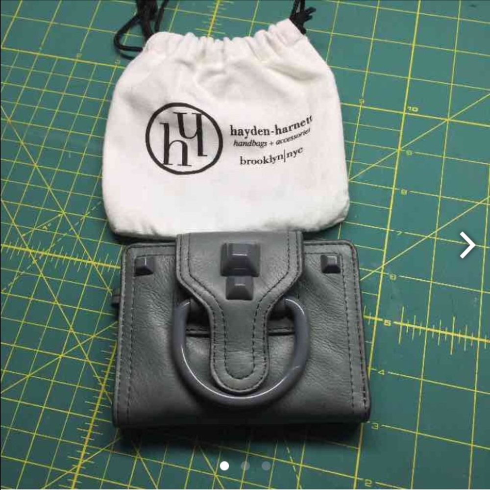 Hayden-Harnett Gray leather wallet