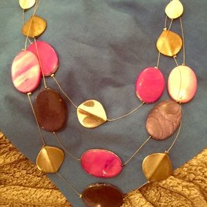 Three strand tiered necklace