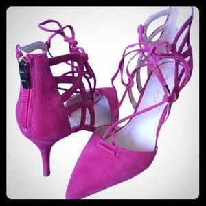 Marc Fisher Truthe Pink Suede Heels