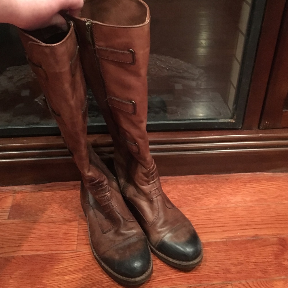 Dark brown Vince Camuto boots.