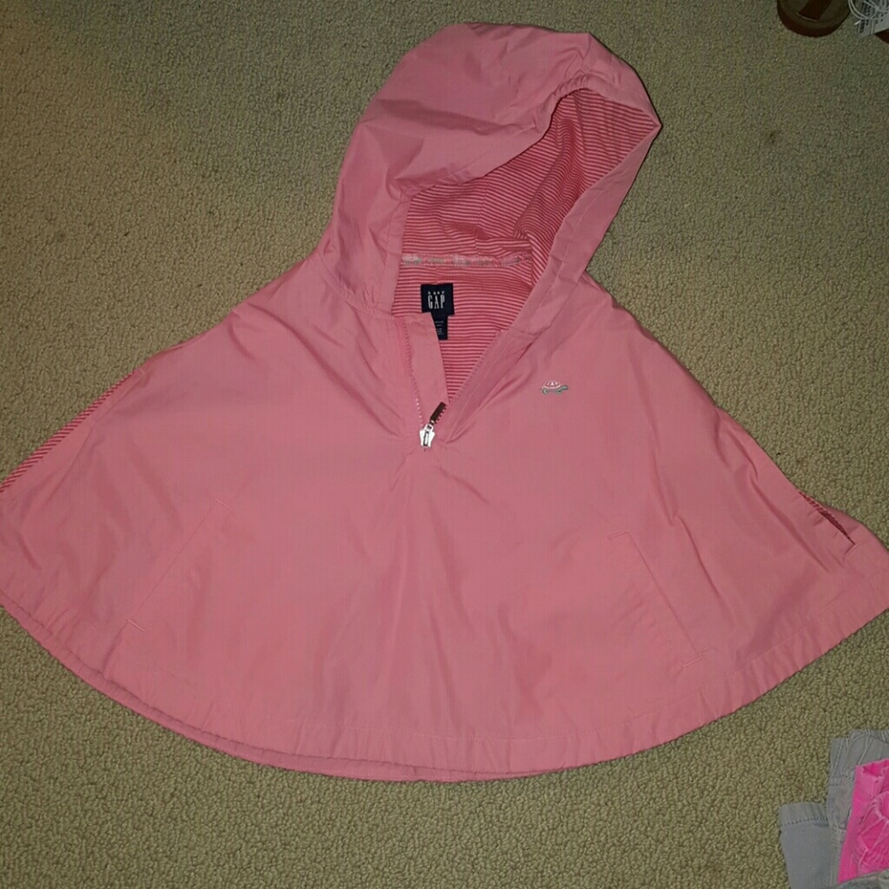 Baby GAP - 3T peach poncho with pockets and hood