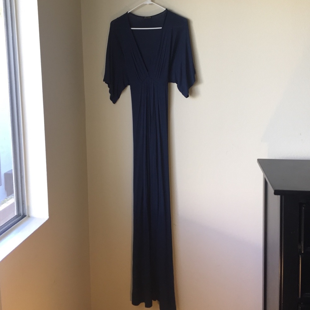 Ella Moss navy jersey wrap maxi dress
