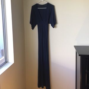 Ella Moss navy jersey wrap maxi dress