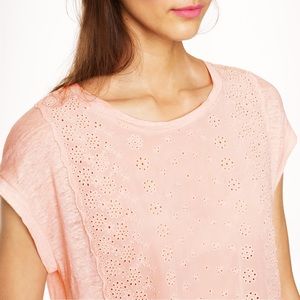 J.Crew Eyelet-front linen T-Shirt (M)