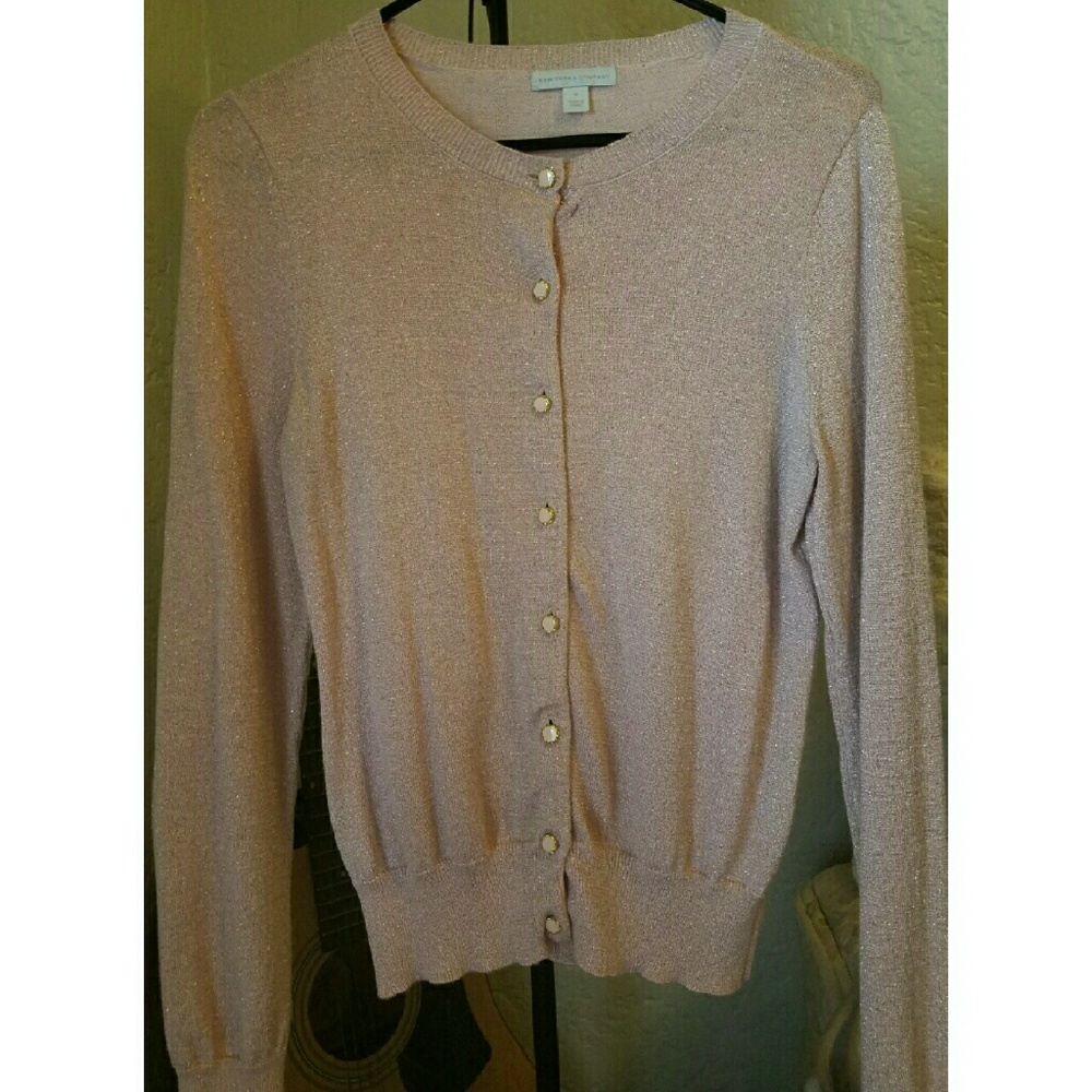 💛SALE💛New york & company pink glittery cardigan