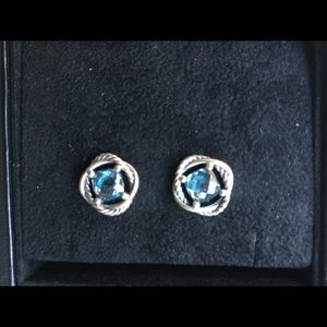 David Yurman Infinite Earrings (Blue Topaz)