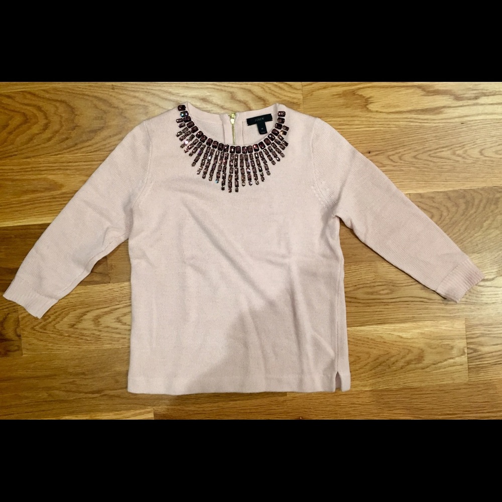J Crew sweater w/rhinestone collar