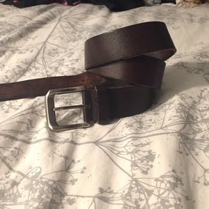 Men's dark brown leather belt