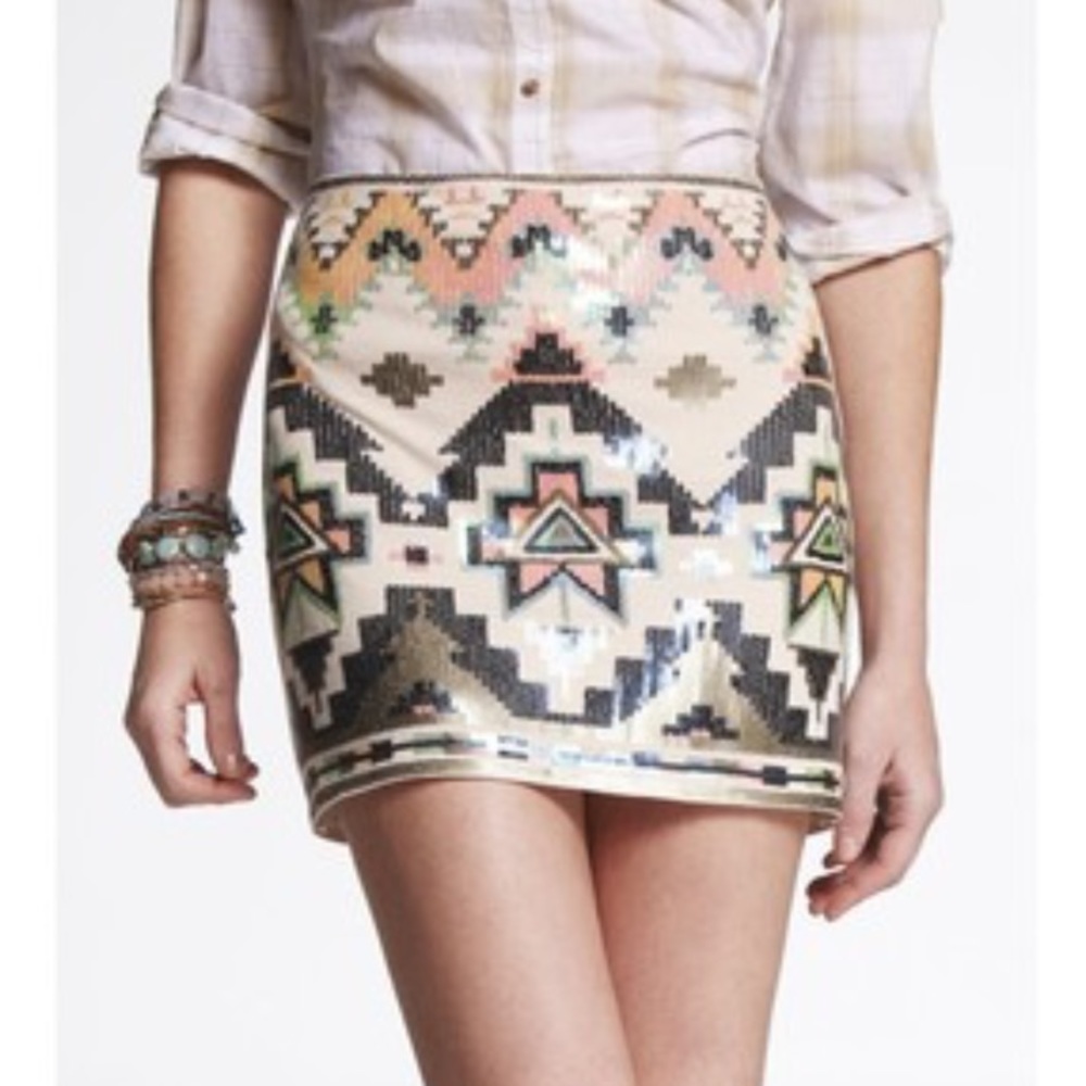 Express sequined embellished skirt