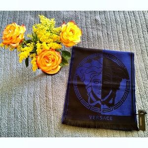 Authentic Versace Medusa Head Color Block Scarf