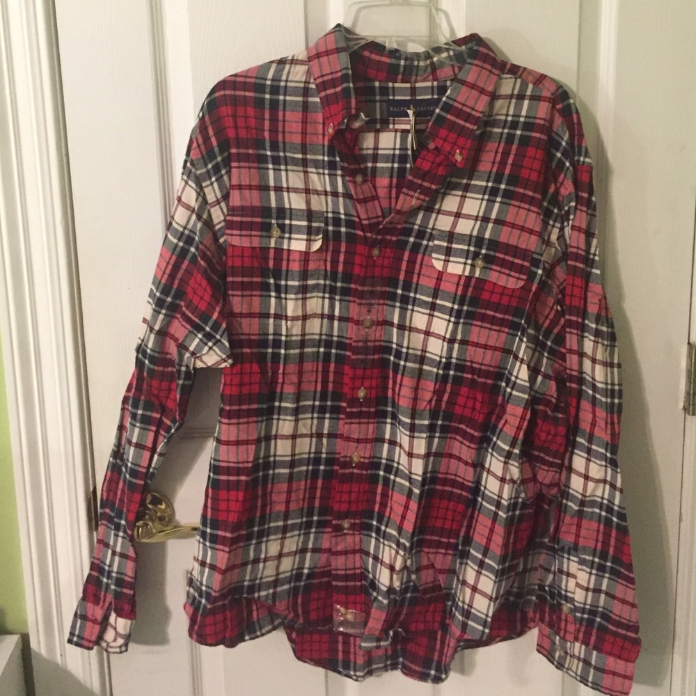 XXL red/cream flannel by Polo by Ralph Lauren
