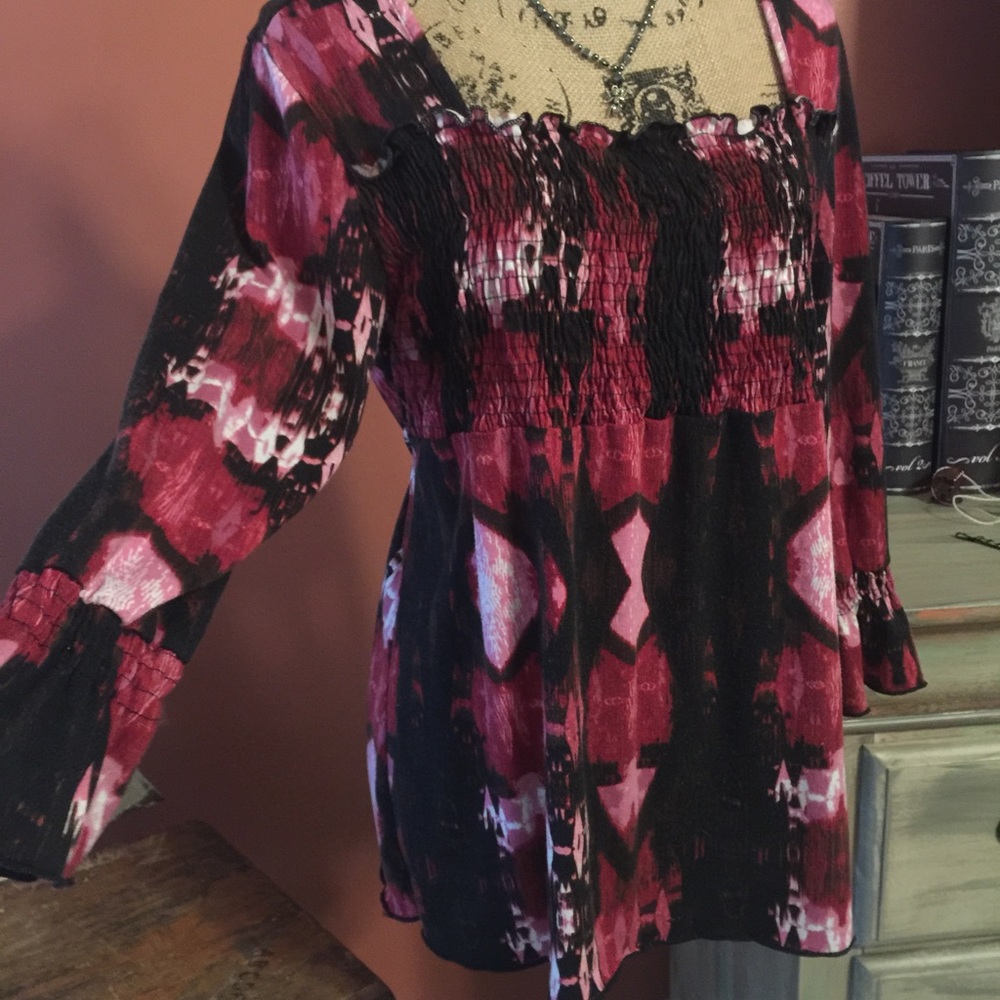 Long sleeve peasant top