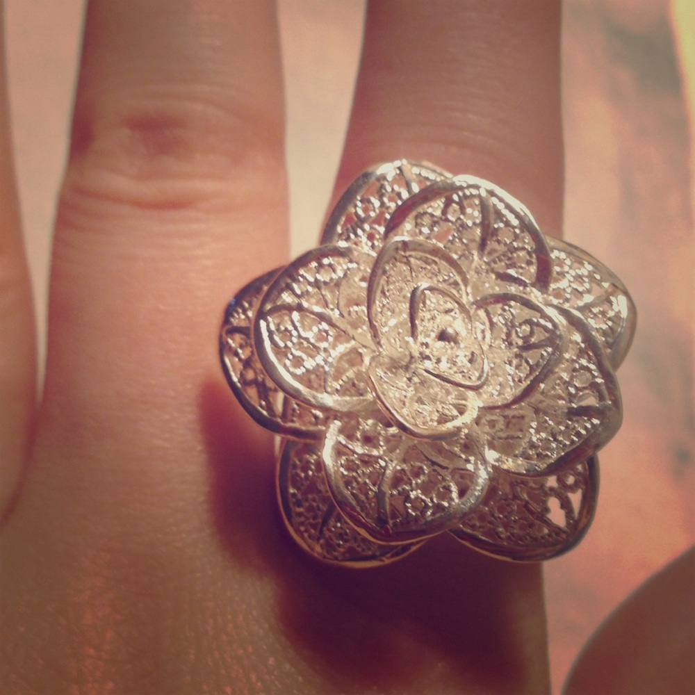 Sterling silver. Large statement ring.