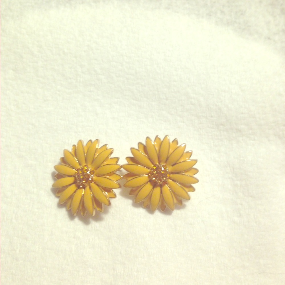 Large flower earrings.