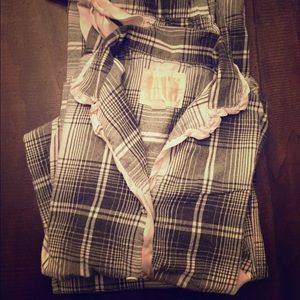 Victoria's Secret Flannel Pajama Set Size Medium