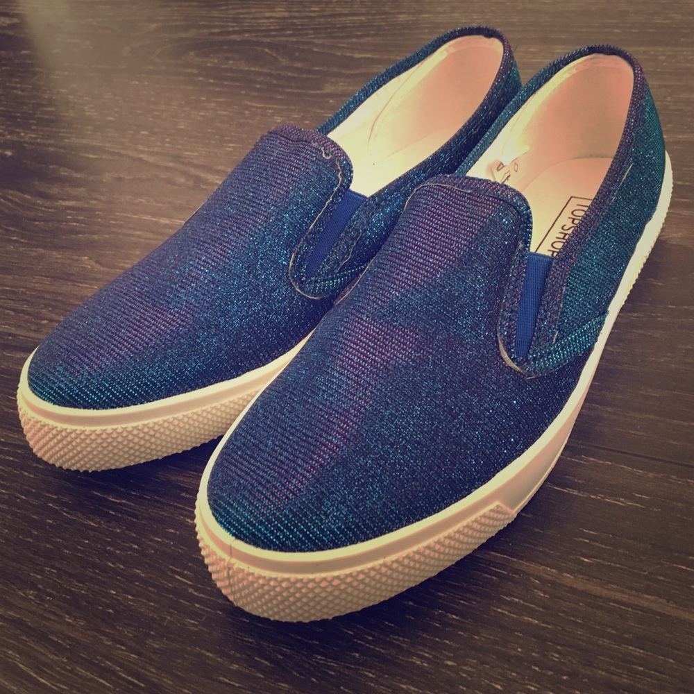 Brand NEW Topshop Glitter Blue Slides