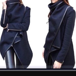 Black Wrap Asymmetrical Jacket