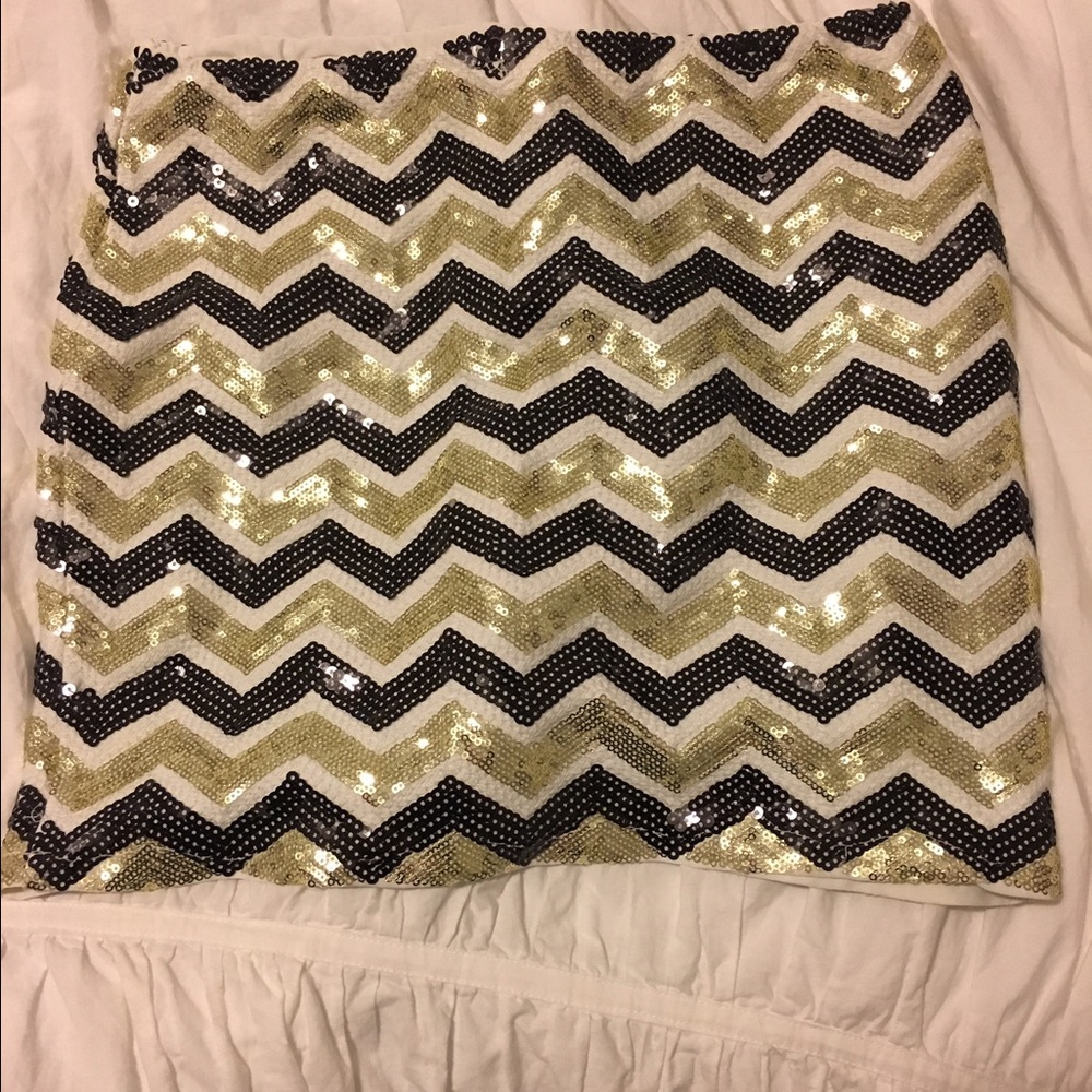 Chevron Sequin Skirt