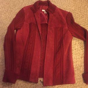 Suede/sweater combo jacket