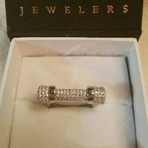 Sterling silver and cubic zirconia ring