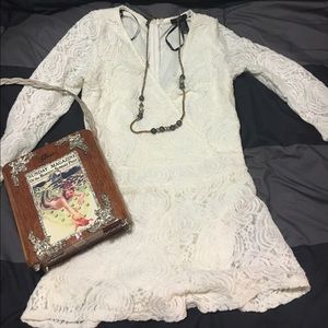Forever 21 white lace romper (shown unzipped)