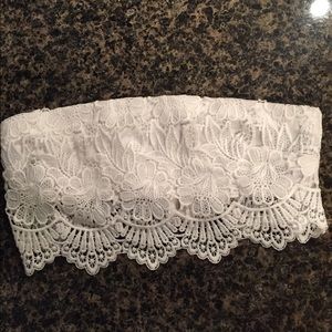 White Forever 21 crochet bandeau top
