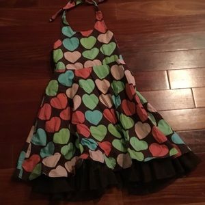 Girls sz 6 rare editions halter dress w/ hearts