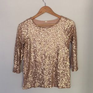 J. Crew "drapey sequin tee" top