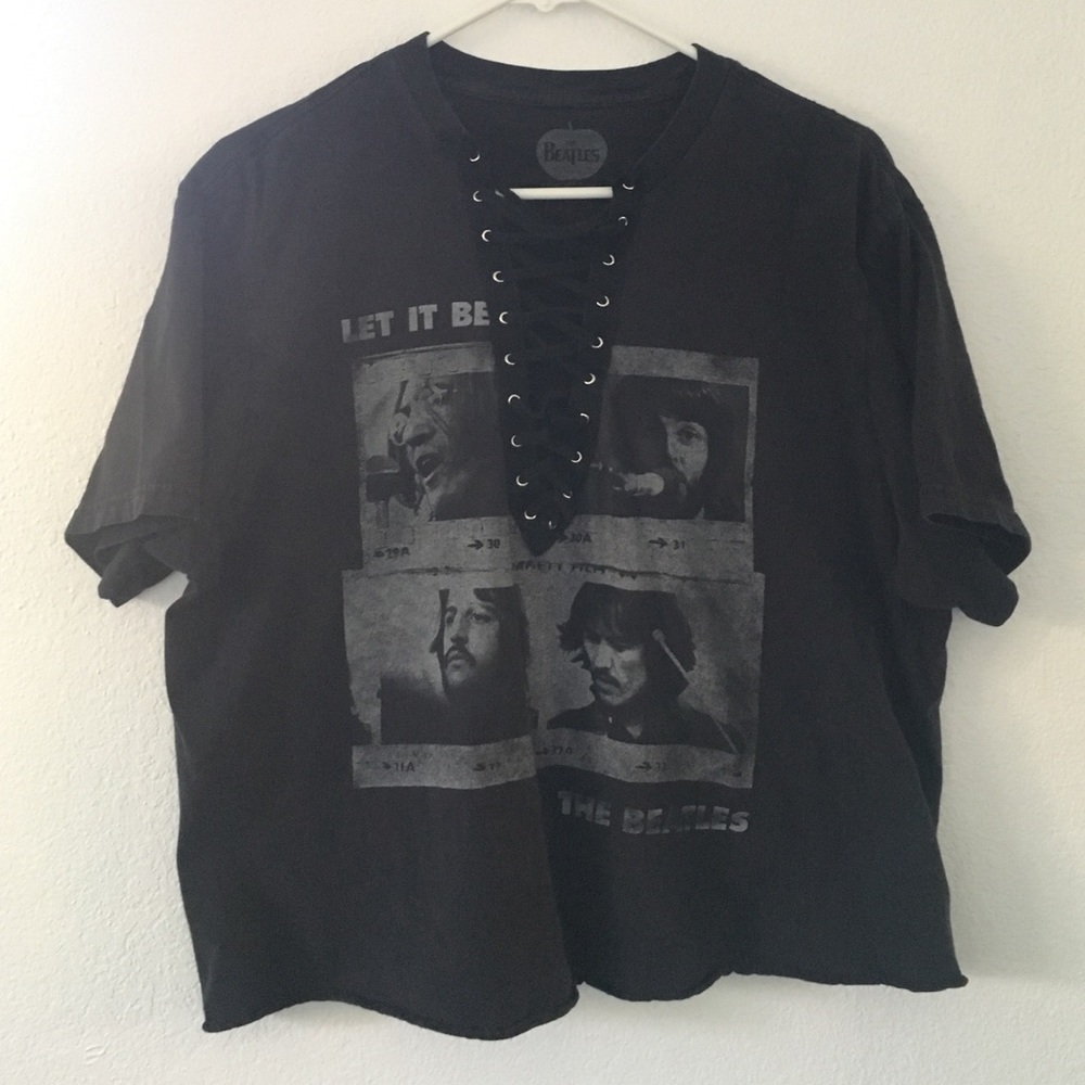beatles lace up tee shirt