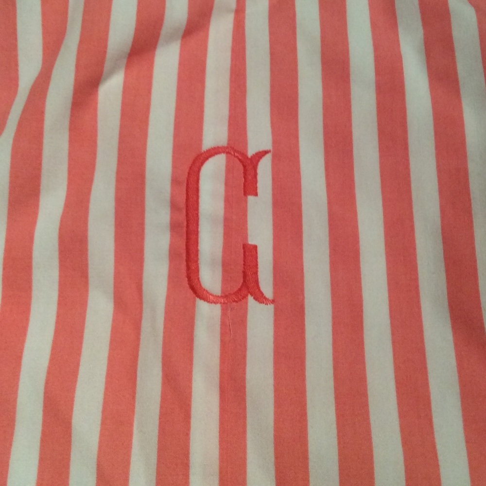 🎡🎡🎡Peach and white stripe one piece. - Picture 2 of 4