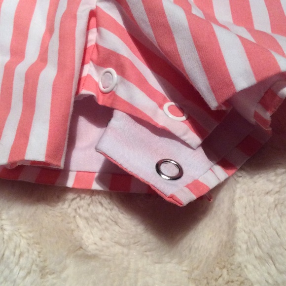 🎡🎡🎡Peach and white stripe one piece. - Picture 3 of 4