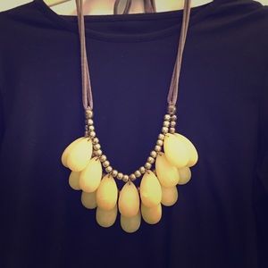 Yellow large beaded necklace