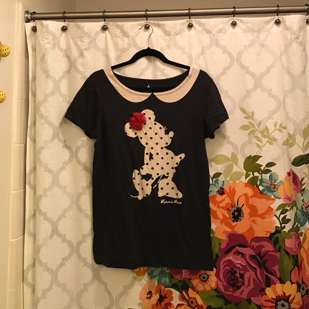 Disney parks Minnie Mouse print collar tee