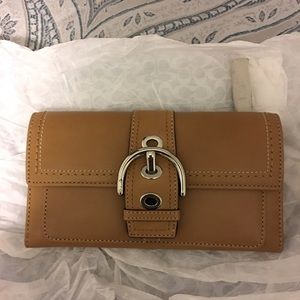 Tan, leather Coach wallet