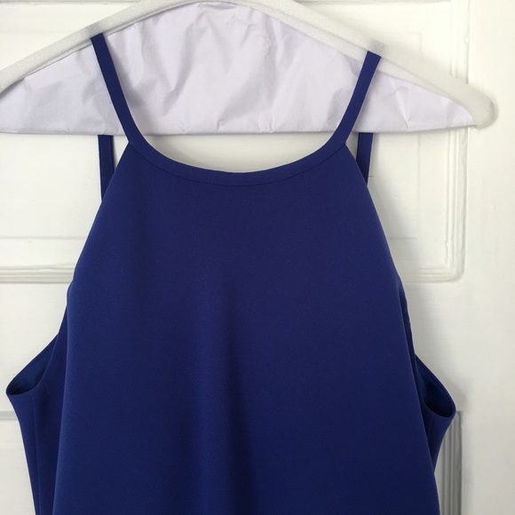 Calvin Klein Cobalt Blue Halter Backless Prom Gown - Picture 2 of 5