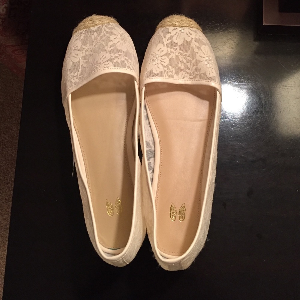 Cream colored, lace shoes size 10 from VS