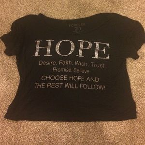 Black Graphic Crop Top