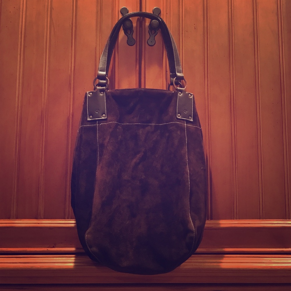 Donald J. Pliner Brown Suede Tote Bag