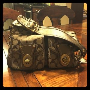 Coach canvas monogram shoulder bag