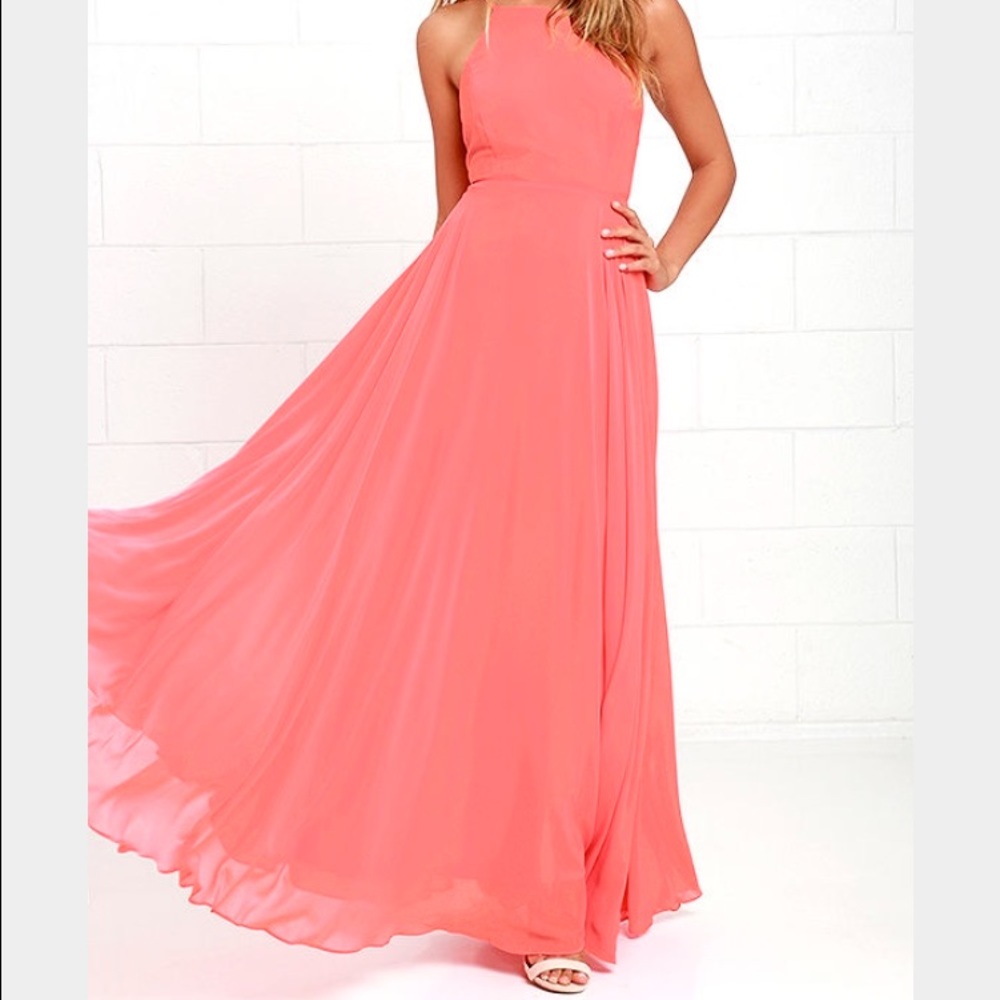 coral maxi dress