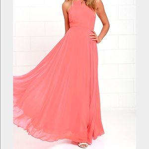 coral maxi dress