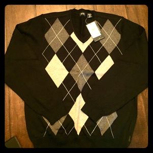Men's Izod Argyle V-Neck Sweater Size Small