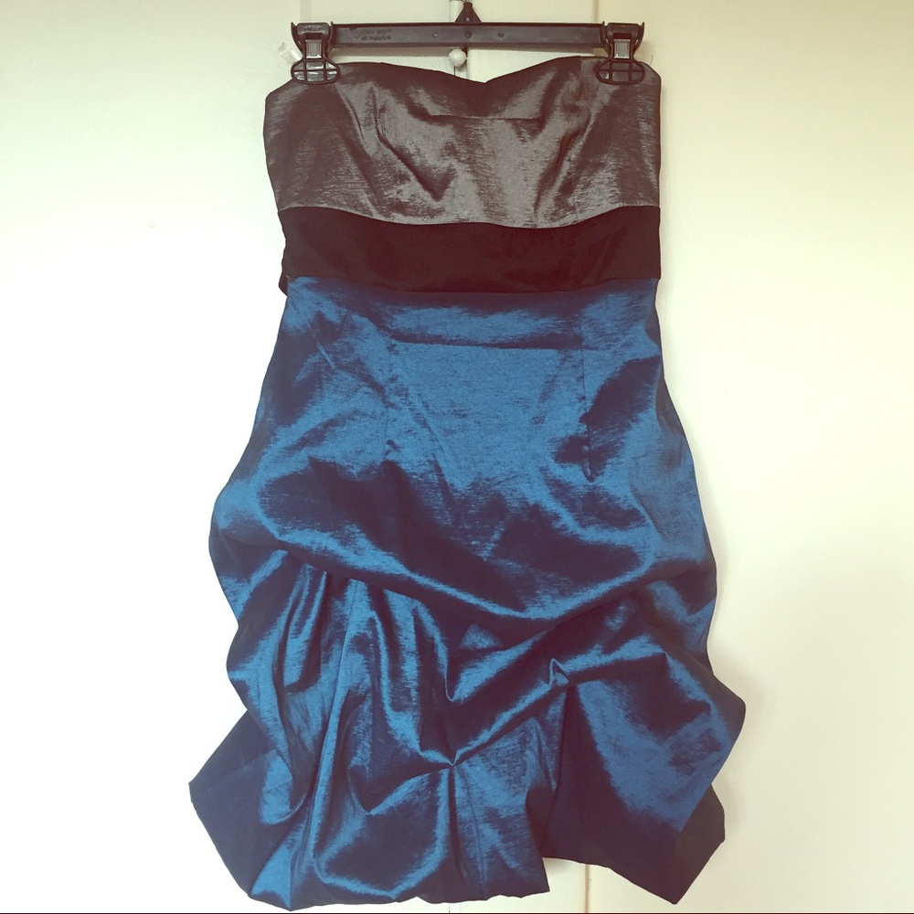 Metallic Strapless Cocktail Dress