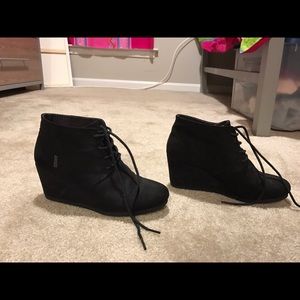 Black Wedge Booties