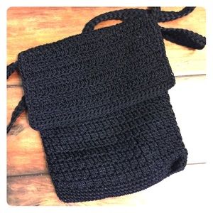 Very dark navy crochet bag