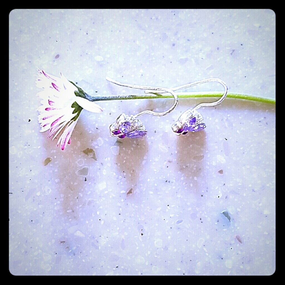 Darling lavender butterfly earings