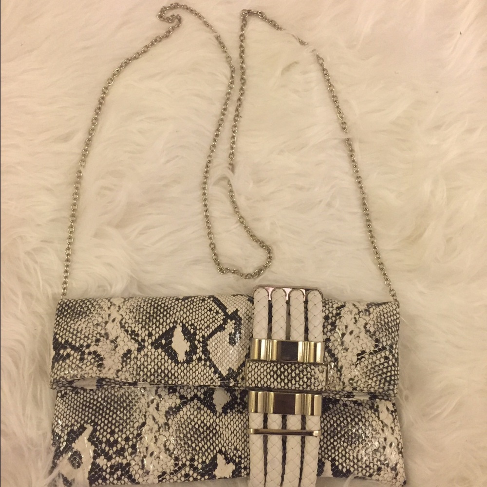 Black and white clutch